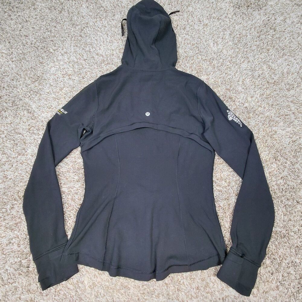 Lululemon Hooded Define Jacket Nulu Womens 8 Black Full Zip Michelin Man Tire - Picture 2 of 8
